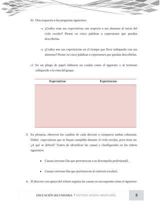 8EDUCACIÓN SECUNDARIA * SÉPTIMA SESIÓN ORDINARIA




 