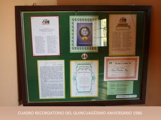 CUADRO RECORDATORIO DEL QUINCUAGÉSIMO ANIVERSARIO 1986
 