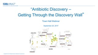 Copyright © 2017 All Rights Reserved Collaborative Drug Discovery
“Antibiotic Discovery –
Getting Through the Discovery Wall”
Town Hall Webinar
September 20, 2017
 