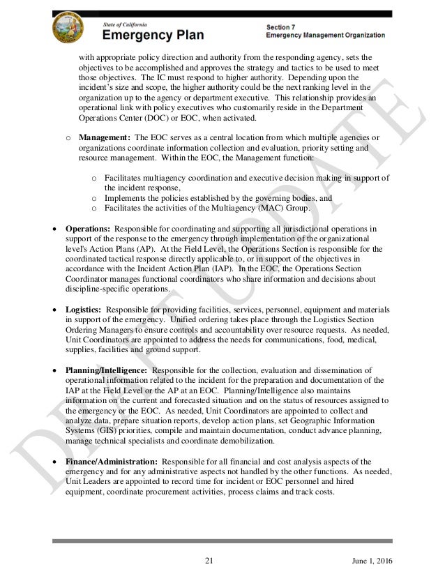 California Emergency Response Plan NIMS ICS ESF 18 Cybersecur…