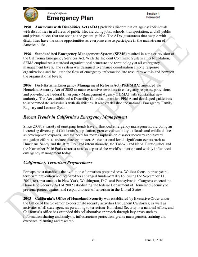 California Emergency Response Plan NIMS ICS ESF 18 Cybersecur…