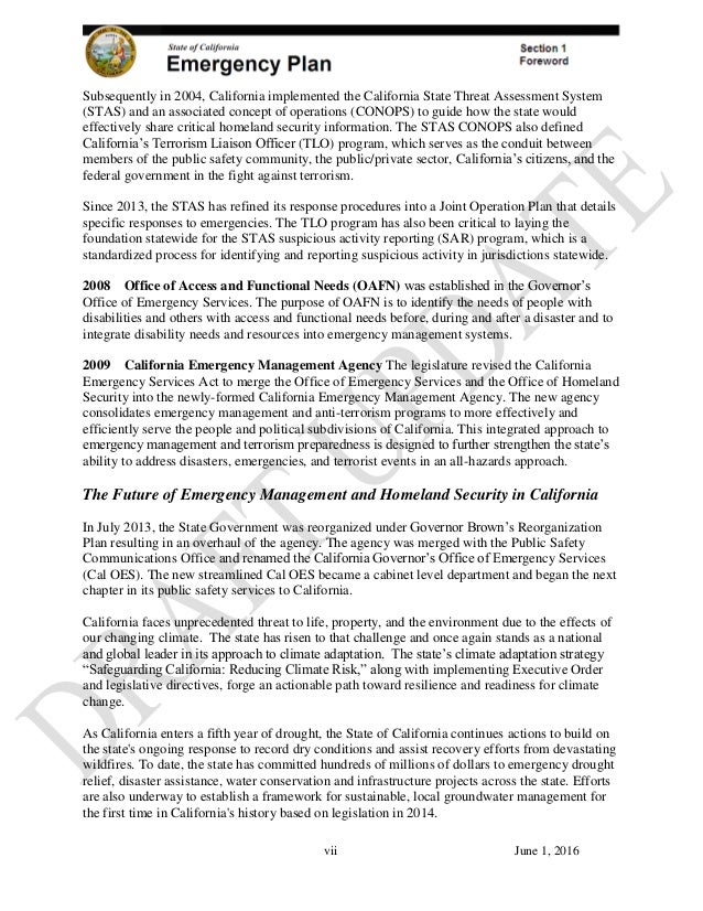 California Emergency Response Plan NIMS ICS ESF 18 Cybersecur…