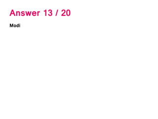 Answer 13 / 20
Modi
 