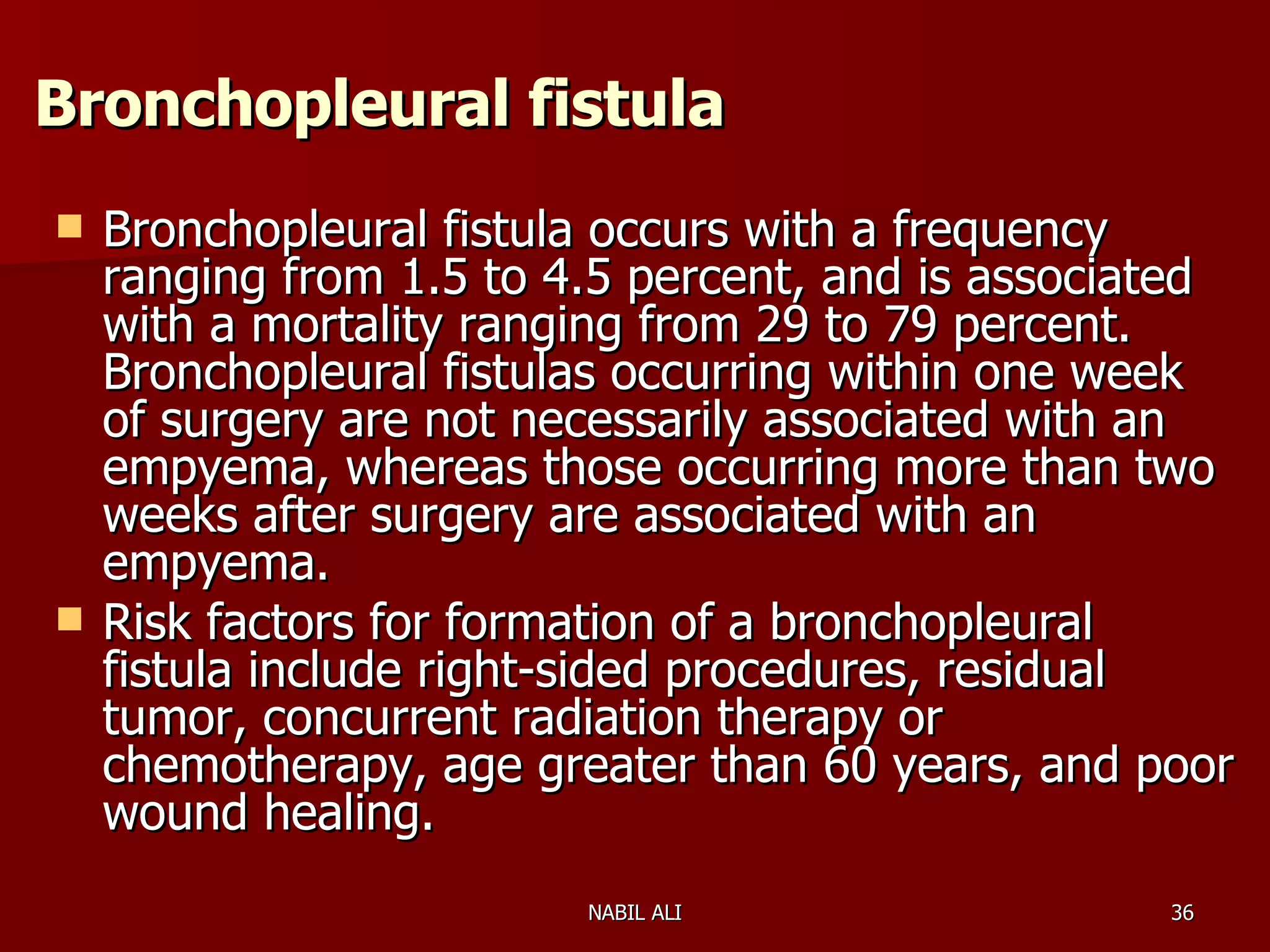 Sequelae & Complications of Pneumonectomy | PPT