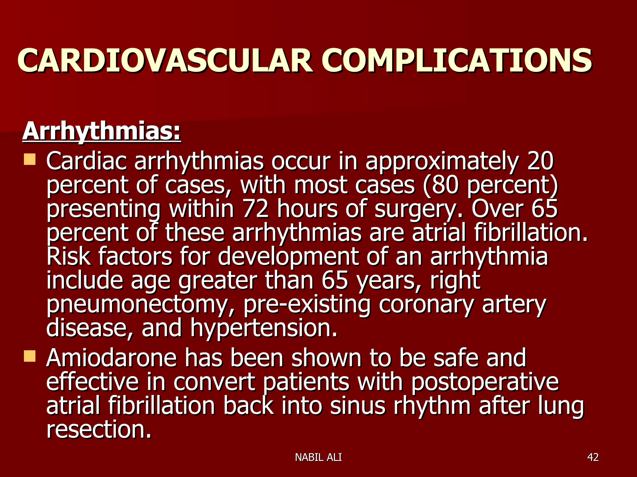 Sequelae & Complications of Pneumonectomy | PPT