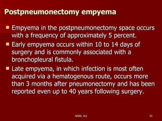 Sequelae & Complications of Pneumonectomy | PPT