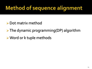 Sequence alignment | PPTX