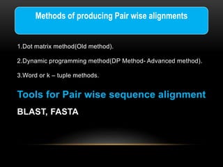 K Tuple Method In Sequence Alignment Sequence alignment.pptx