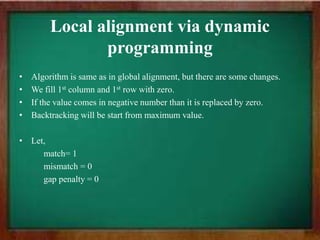 Sequence alignment global vs. local | PPTX