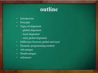 Sequence alignment global vs. local | PPTX