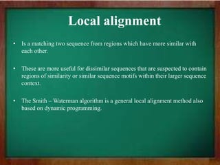 Sequence alignment global vs. local | PPTX