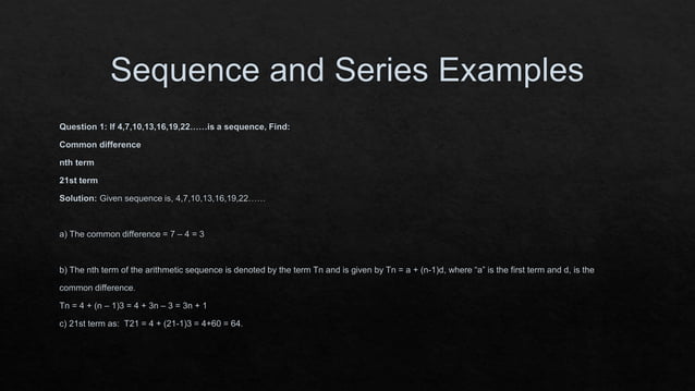 Sequence and Series | PPT