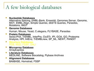 What Is Fly Base Genome Database Notes.pdf Sequence Database a ppt of bioinformatics.ppt