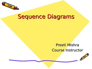 Sequence DiagramsSequence Diagrams
Preeti MishraPreeti Mishra
Course InstructorCourse Instructor
 