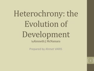 Heterochrony: the
Evolution of
Development
byKennethJ.McNamara
Prepared by Ahmet VARIS
1
 