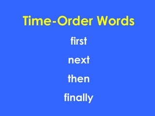 Time-Order Words
first
next
then
finally
 