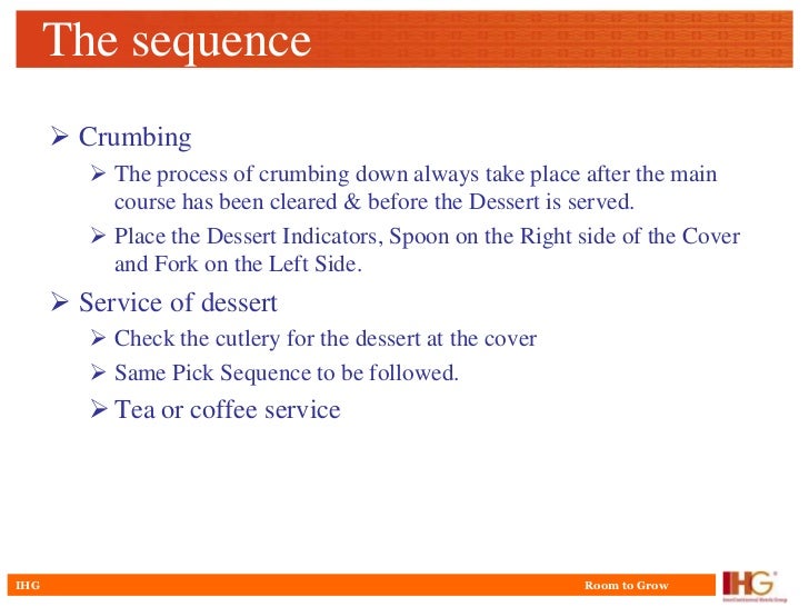 Sequence Of Room Service Sequence Of Room Service