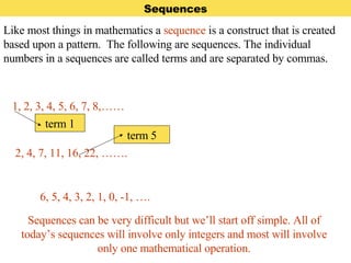 Sequences | PPT