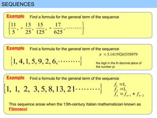 Sequences and its applications in some branches | PPT