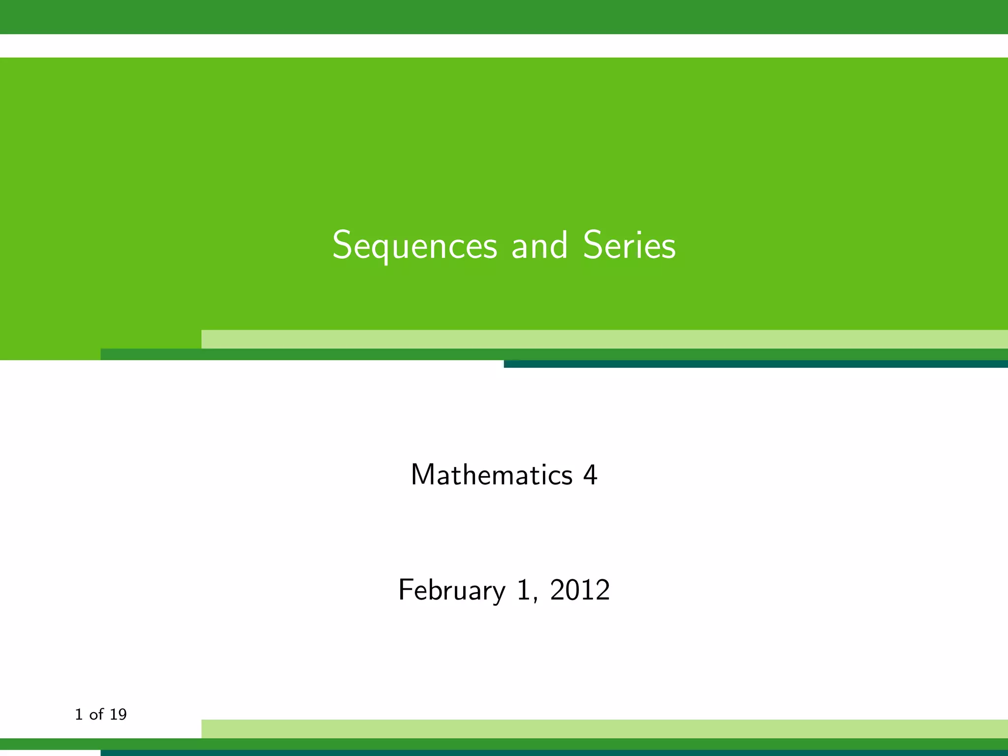 Sequences and series | PDF