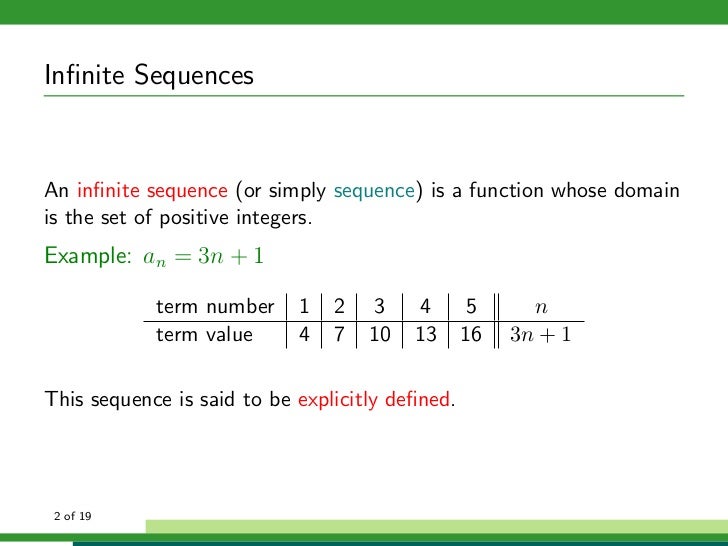 Sequences and series