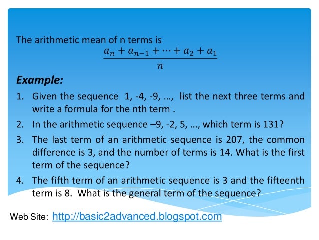 Sequences and series