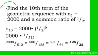 Sequences and Series. Pre Calculus g12ppt | PPT