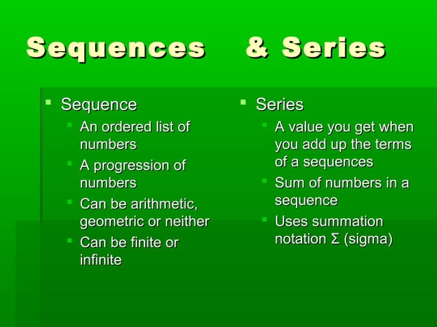 Sequences and series power point | PPT