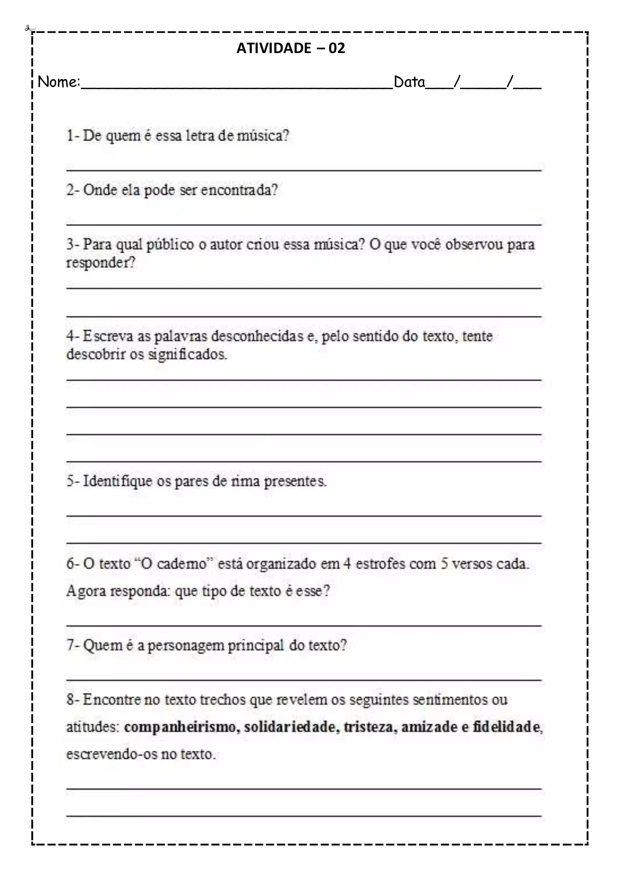 ATIVIDADE – 02
Nome:__________________________________Data___/_____/___
 