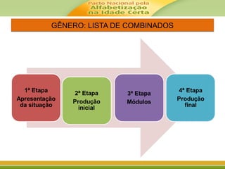 GÊNERO: LISTA DE COMBINADOSGÊNERO: LISTA DE COMBINADOS
 