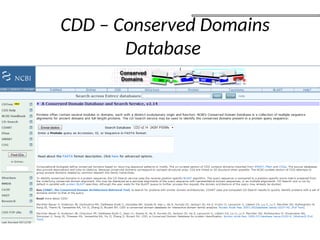 CDD – Conserved Domains
Database
 