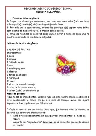 Livro de Receitas do Professor de Português - Atividades para a sala de  aula