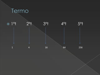 Termo


1ºt

1

2ºt

3ºt

4ºt

5ºt

4

16

64

256

 