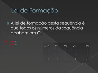 Lei de Formação


A lei de formação desta sequência é
que todos os números da sequência
acabam em O.

Ex:. 0- zero
8- oito

 