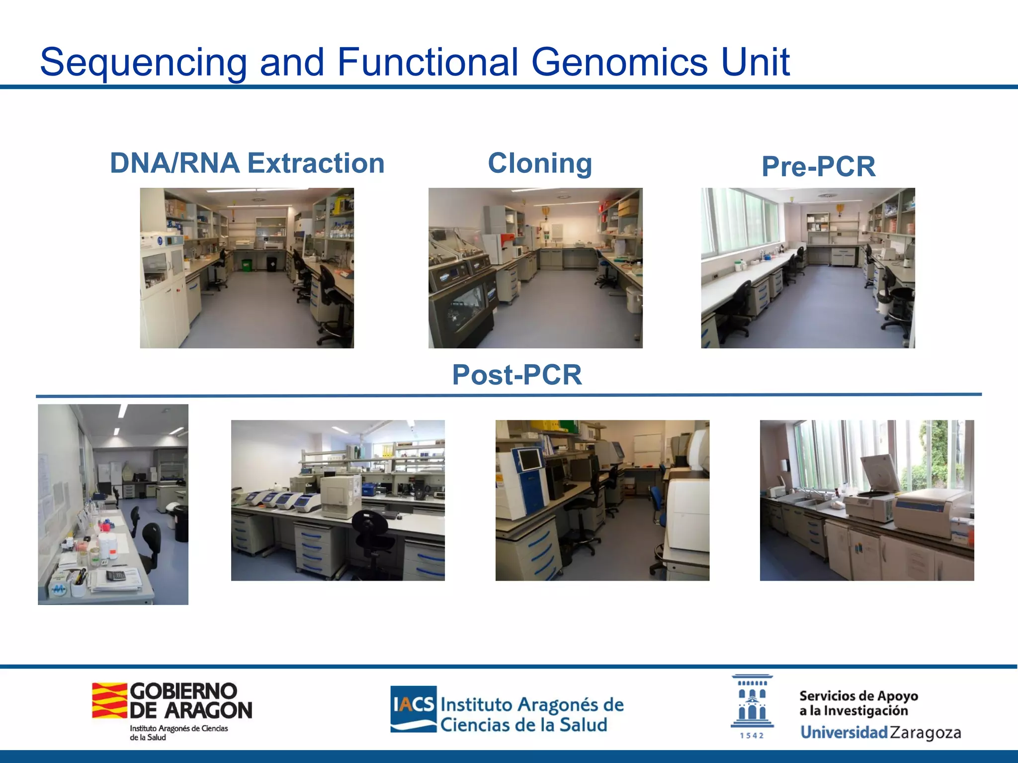 Pre-PCRCloningDNA/RNA Extraction
Post-PCR
Sequencing and Functional Genomics Unit
 