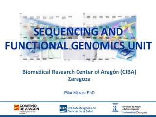 SEQUENCING AND
FUNCTIONAL GENOMICS UNIT
Biomedical Research Center of Aragón (CIBA)
Zaragoza
Pilar Mozas, PhD
 
