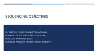 Sequencing objectives | PPTX
