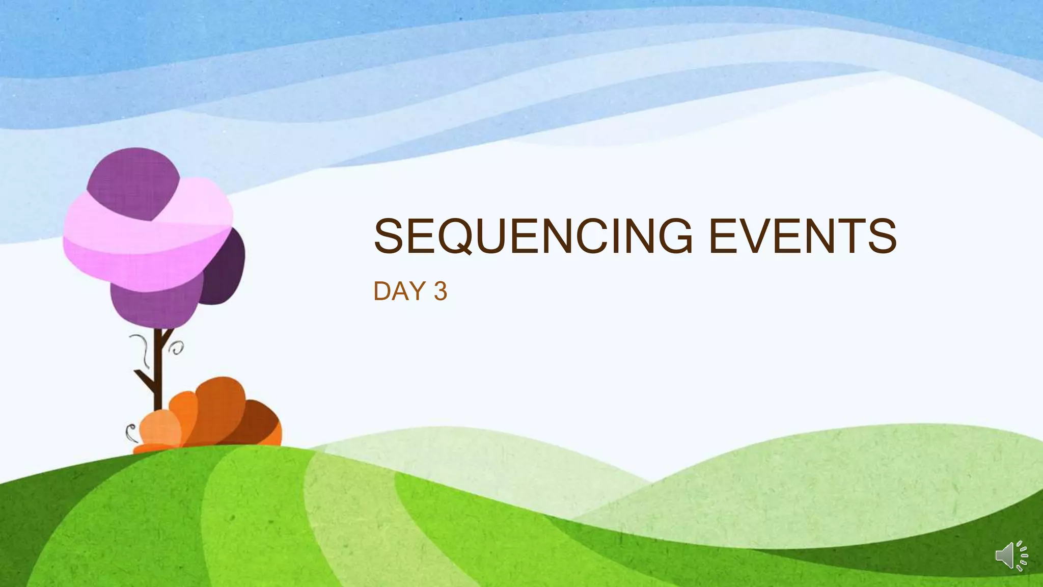 SEQUENCING EVENTS
DAY 3
 