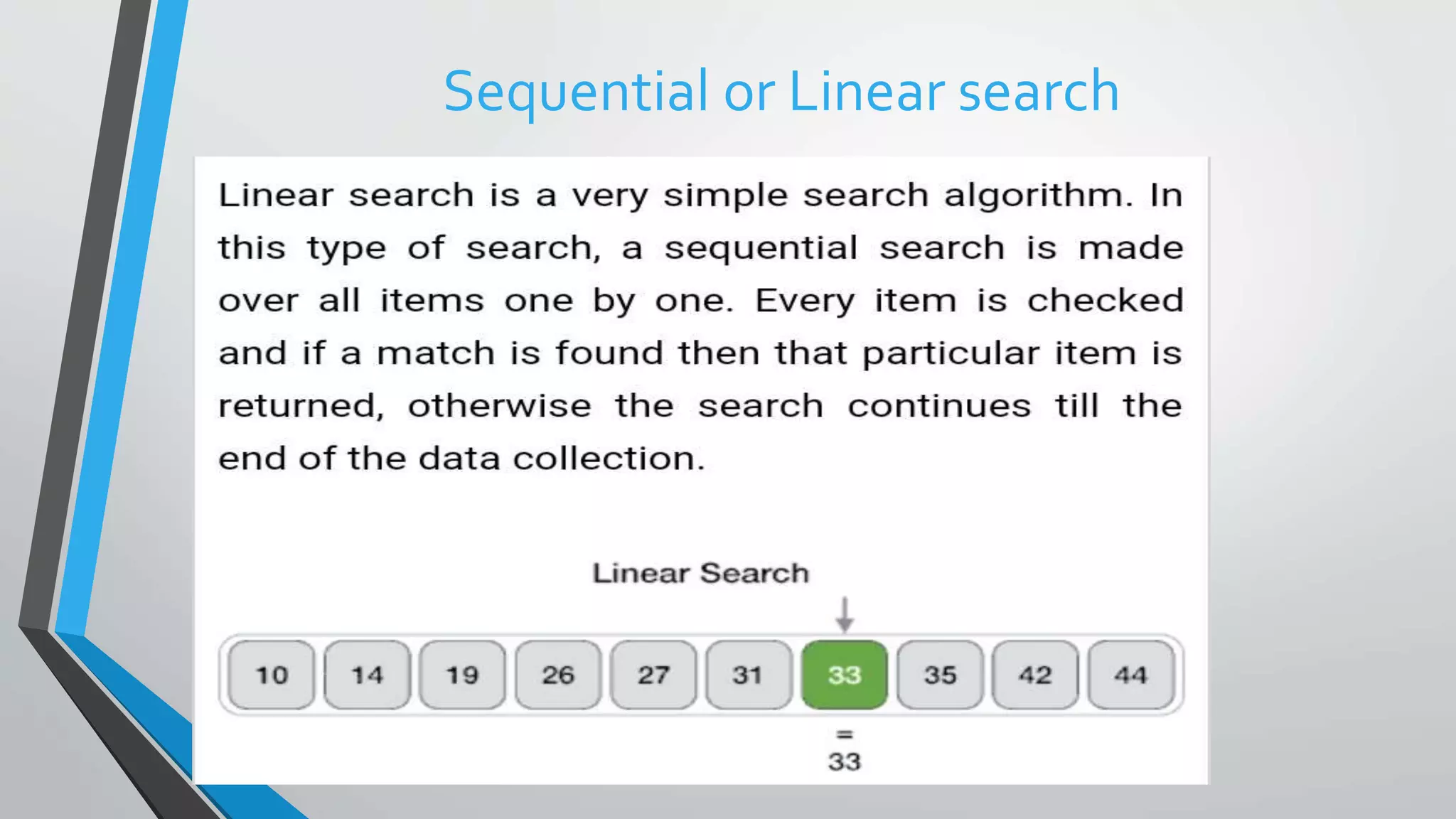Sequential or Linear search
 