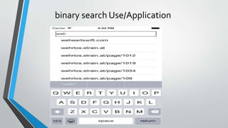 binary search Use/Application
 
