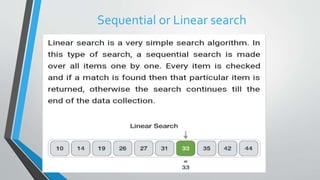 Sequential & binary, linear search | PPT