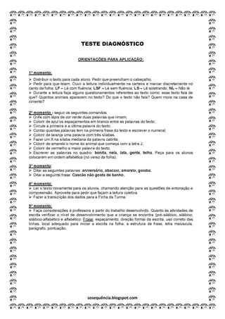 sosequência.blogspot.com
TESTE DIAGNÓSTICO
 