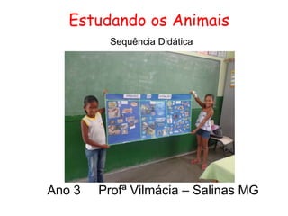 Estudando os Animais
Sequência Didática
Ano 3 Profª Vilmácia – Salinas MG
 