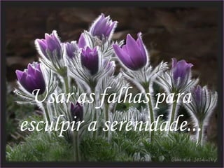 Diagramação - Ir. M. Luiza Morschel, SND, 2003 Usar as falhas para esculpir a serenidade... 