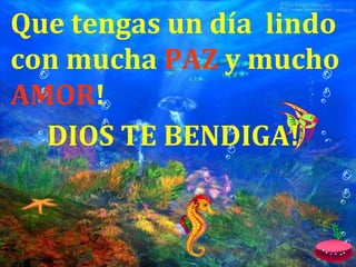 Que tengas un día  lindo con mucha  PAZ  y mucho  AMOR ! DIOS TE BENDIGA! 