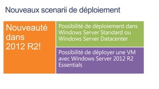 Nouveaux scenarii de déploiement

 