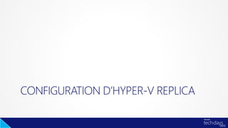 CONFIGURATION D’HYPER-V REPLICA
 