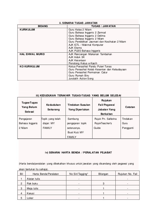 Guru tugas nota serah Cikgu Nurul