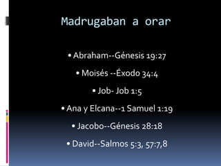 Más razones	“No afinas los instrumentos cuando el concierto ha terminado. Sería tonto. Lo lógico es afinarlos antes de empezar.”“Quiero oír la voz de Dios antes de escuchar a otro por la mañana, y su voz es la ultima que deseo escuchar por la noche.”