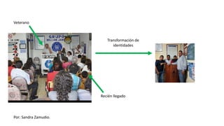 Veterano
Recién llegado
Transformación de
identidades
Por: Sandra Zamudio.
 